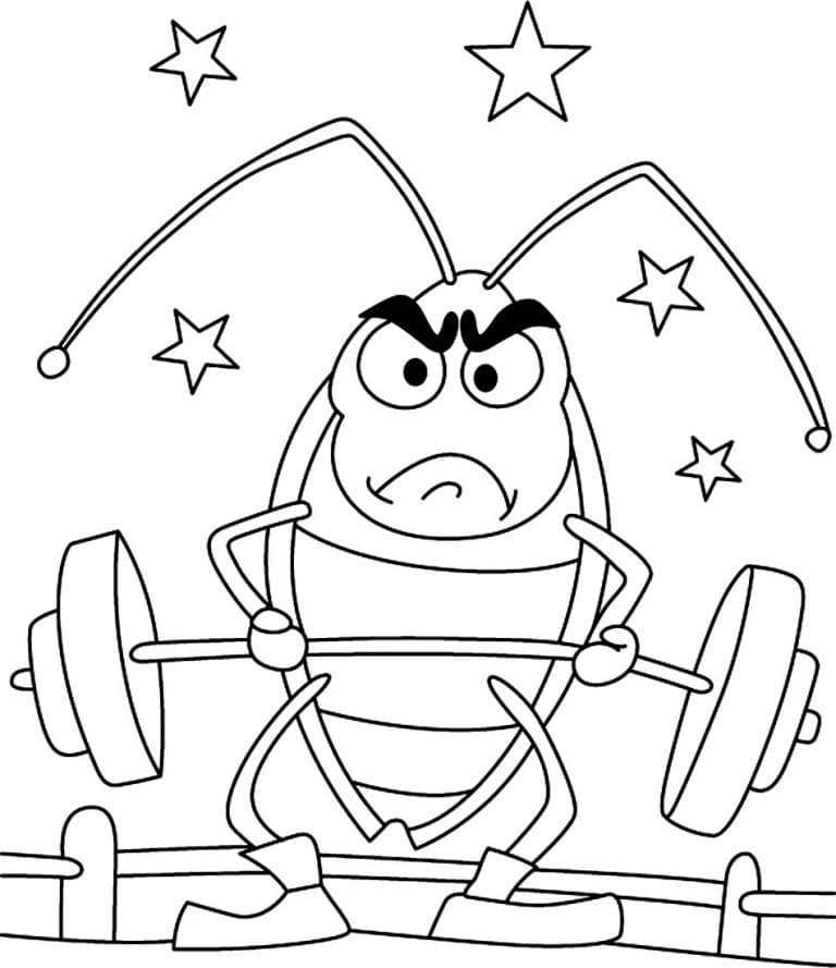 Strong Cockroach Coloring Page