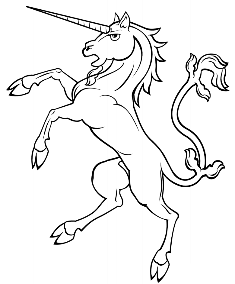 Strong Unicorn Coloring Page