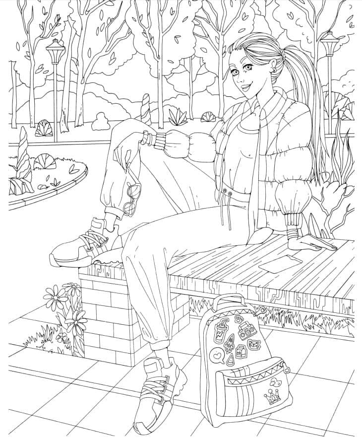 Cool Stylish Girl Coloring Page