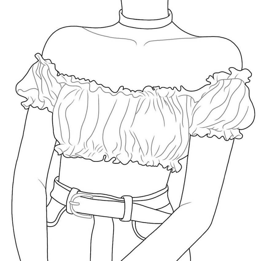 Stylish Summer Top For Kids Coloring Page