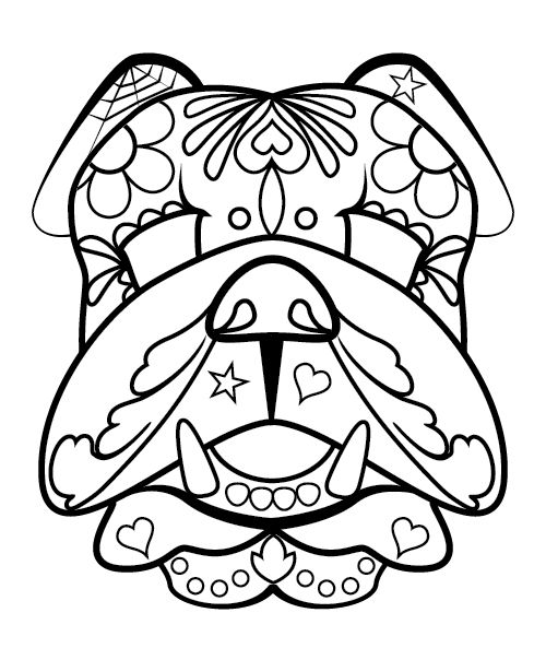 Sugar Skull Bear Calavera Coloring Page