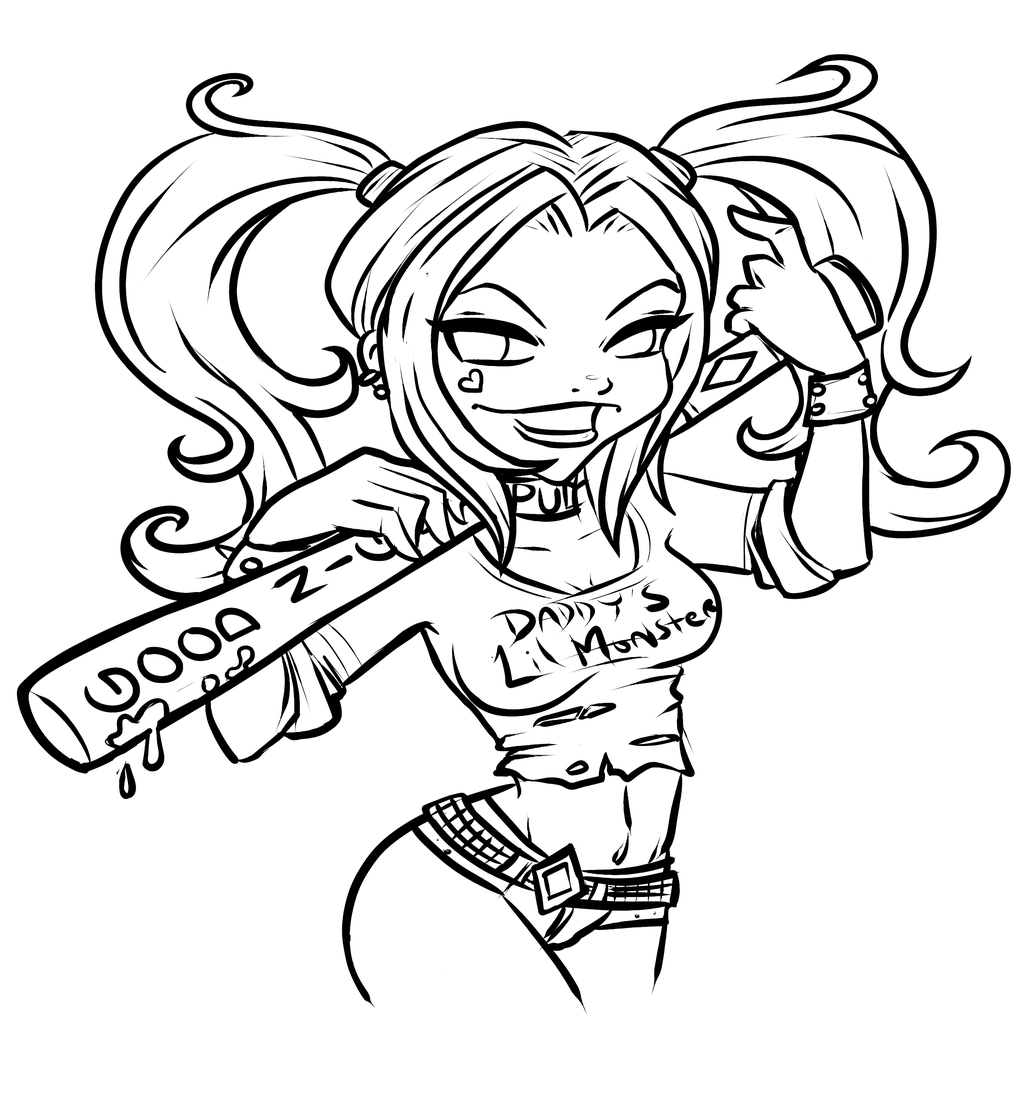 Suicide Squad Harley Lines By Meeki