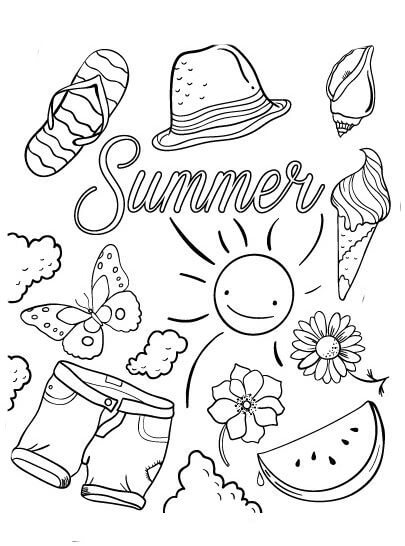 Summer 3 Coloring Page