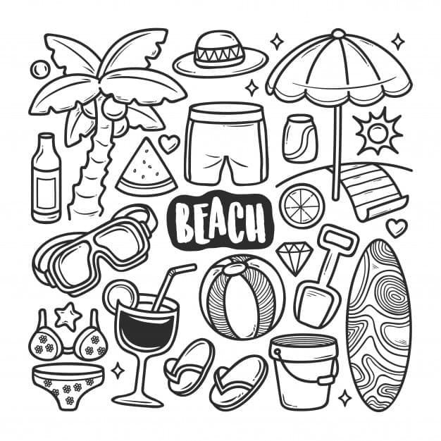 Summer Aestheics 2 Coloring Page