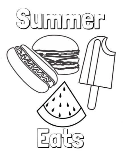 Summer Eat Coloring Page