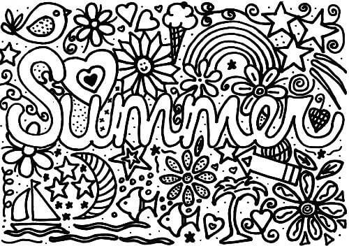 Summer For Kid Coloring Page