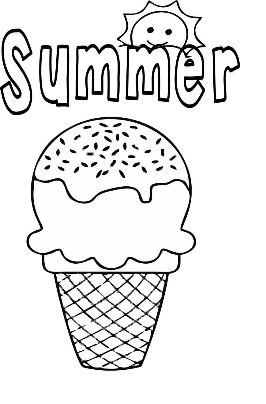 Summer Ice Cream Coloring Page