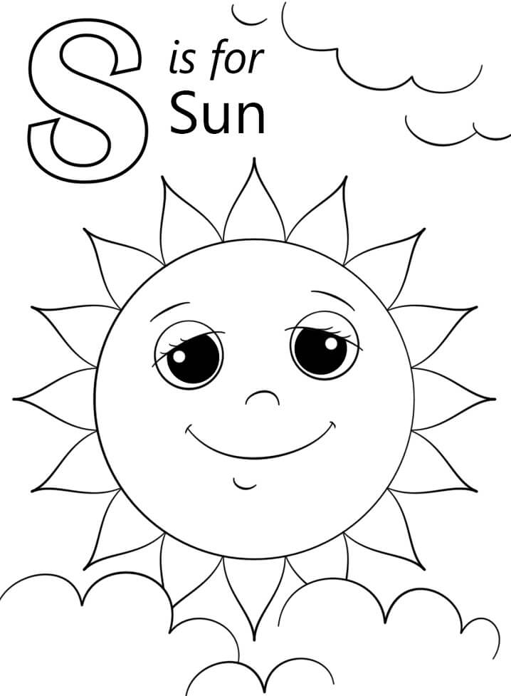 Sun Letter S Coloring Page