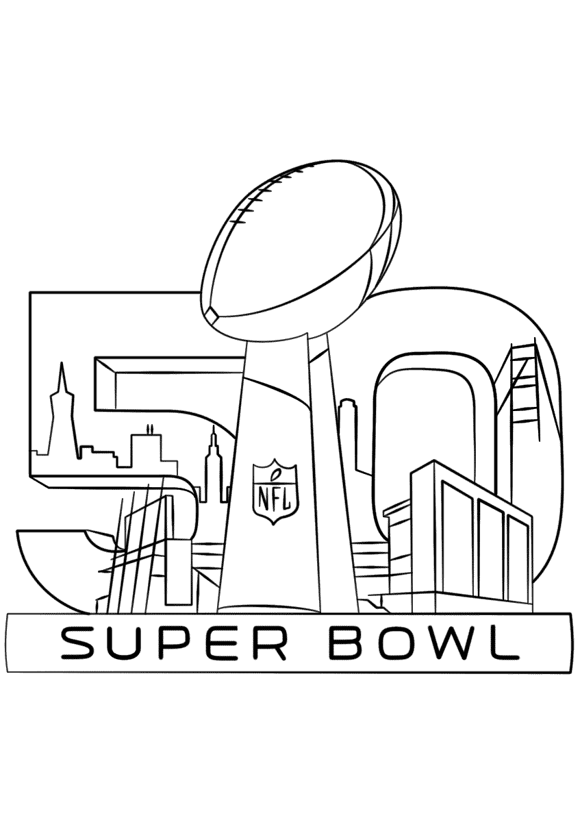 Super Bowl 2016 Football Sport Coloring Page