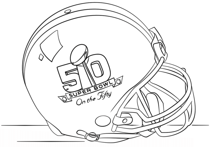 Super Bowl 2016 Helmet Football Sport Coloring Page