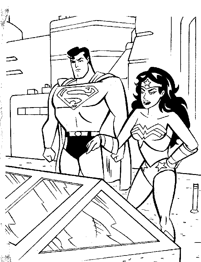 Superman And Wonderwoman Coloring Pagea794 Coloring Page