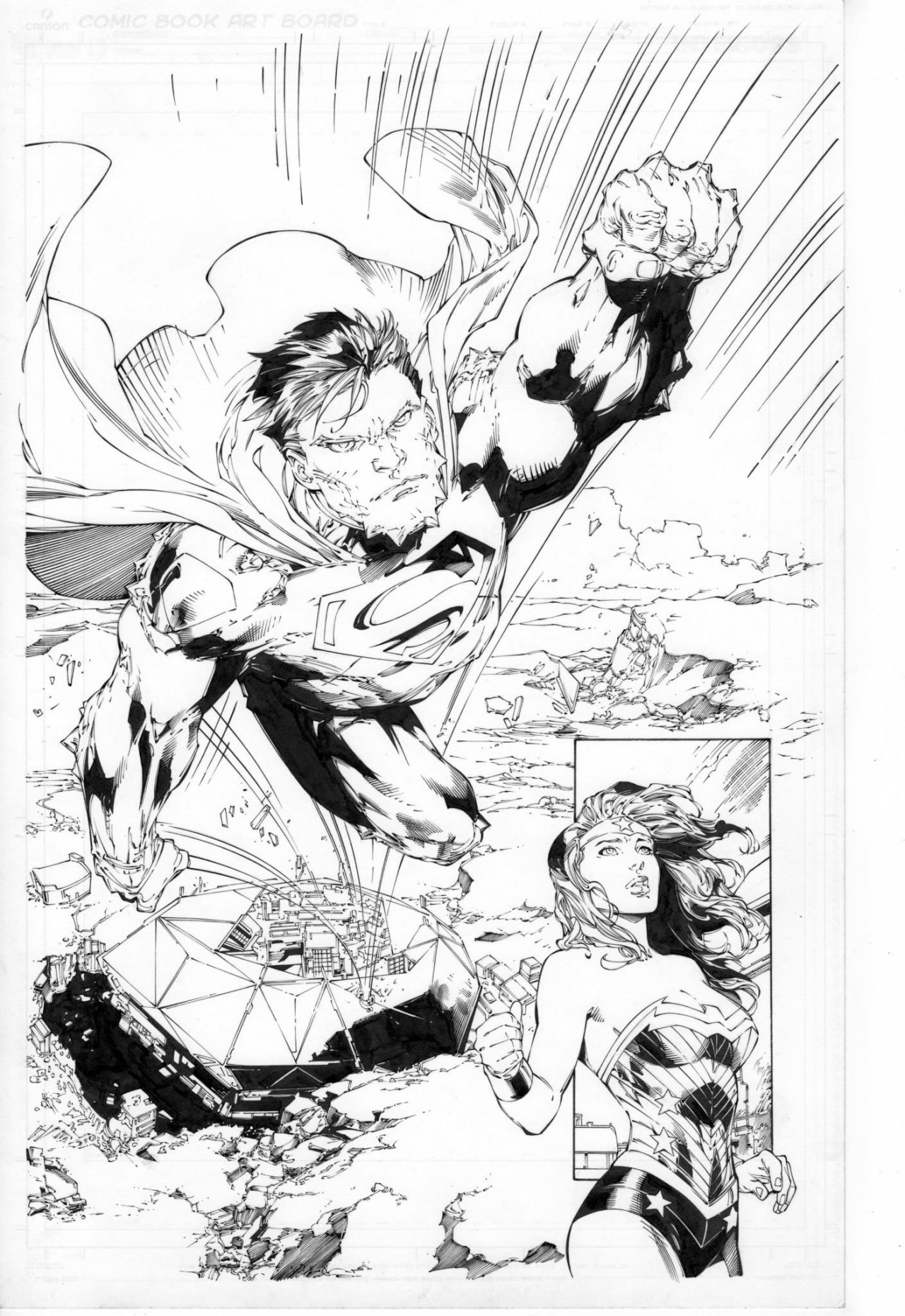 Superman En Direction De Wonder Woman Dc Comics Coloring Page