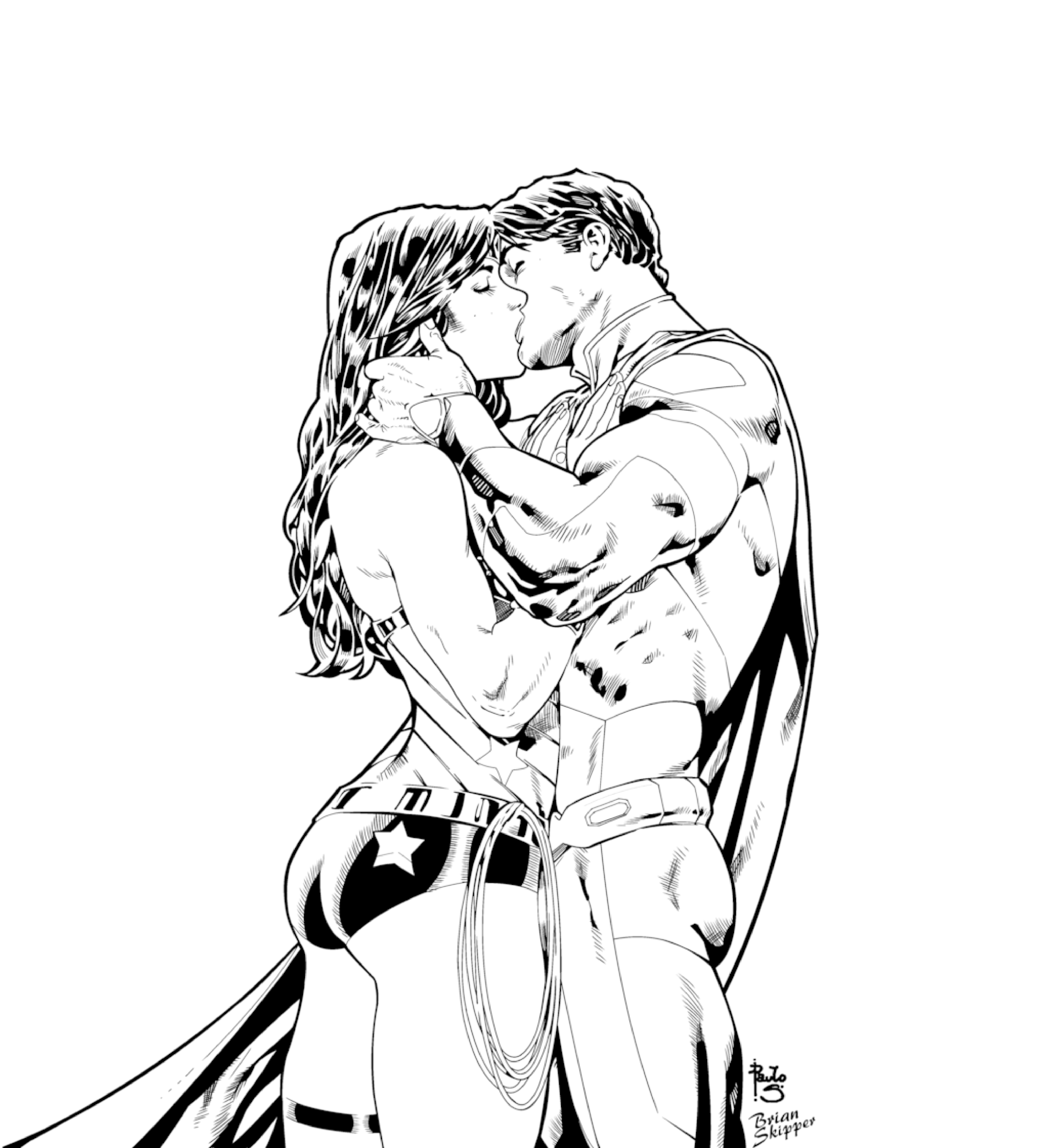 Superman Wonder Woman Amoureux 2017 Dc Comics Coloring Page
