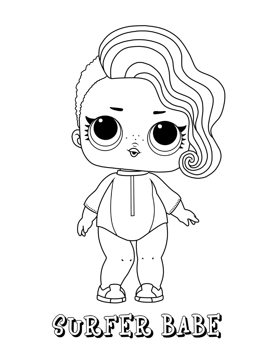 Surfer Babe Lol Doll Coloring Page