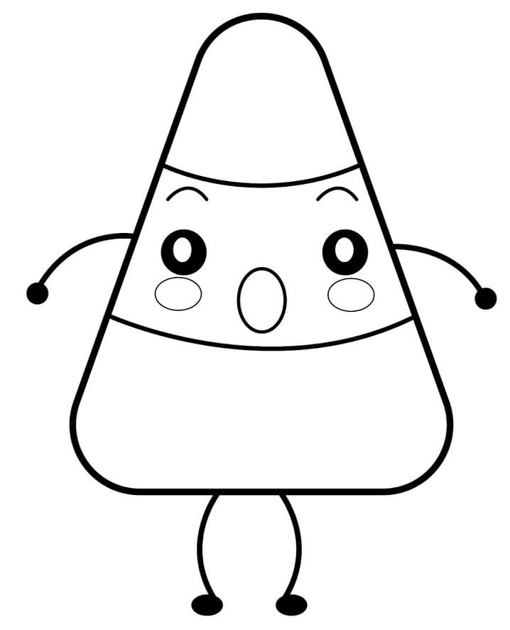 Surprised Candy Corn Coloring Page