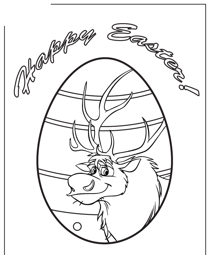 Sven Easter Egg Design Colouring Page
