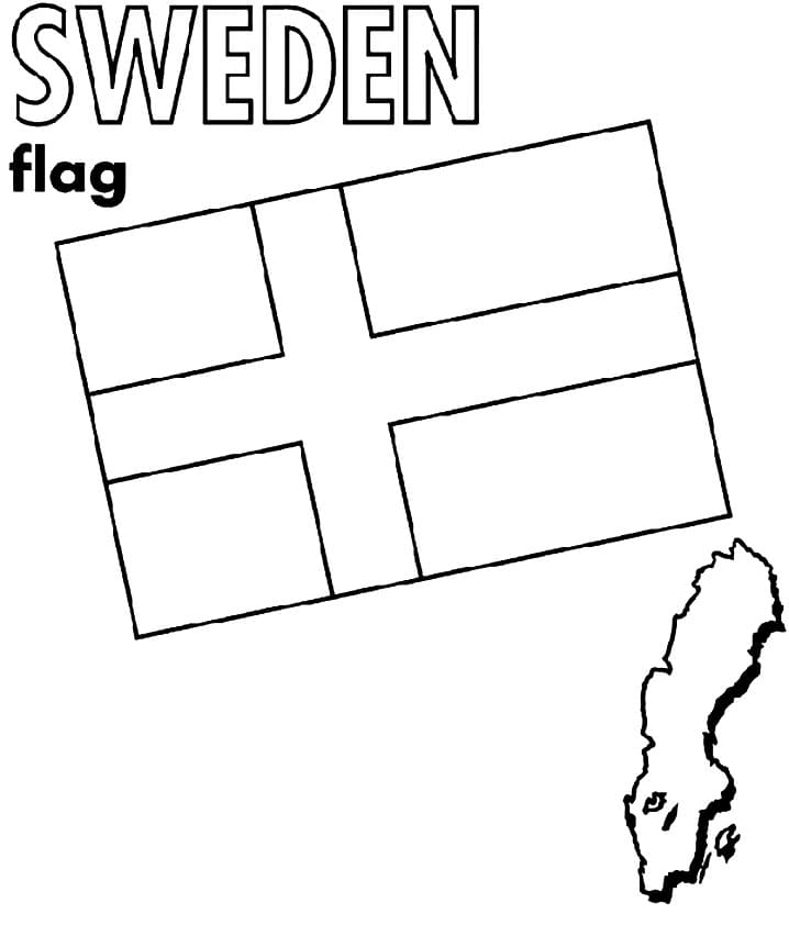 Sweden Flag and Map