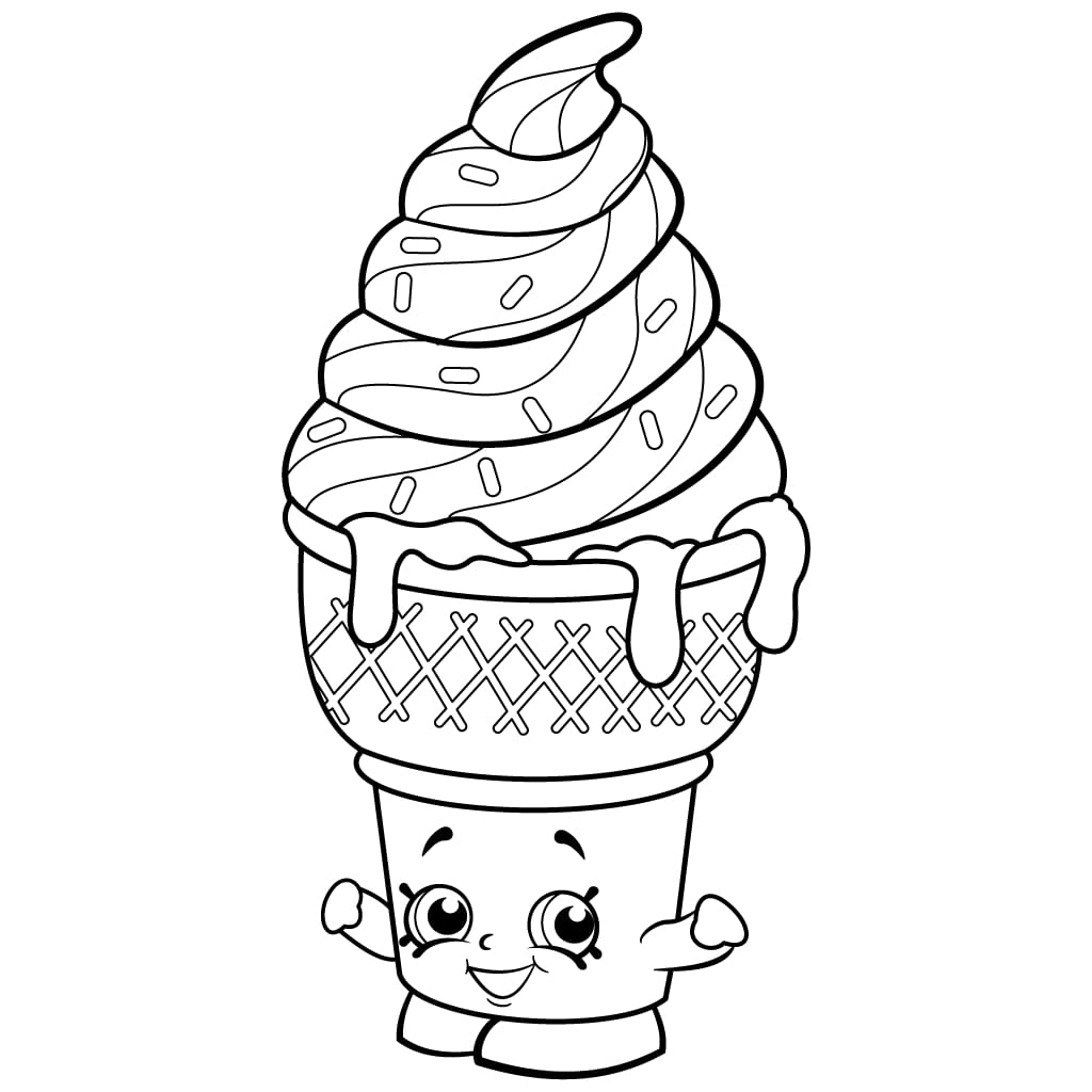 Sweet Ice Cream Dream Shopkins Coloring Page