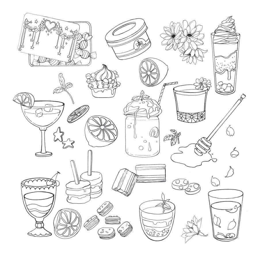 Sweets Aestheics Coloring Page