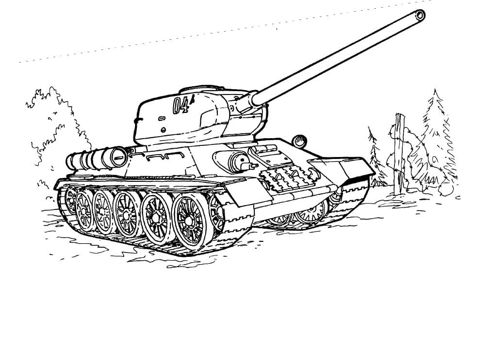 T-34 Tank Coloring Page