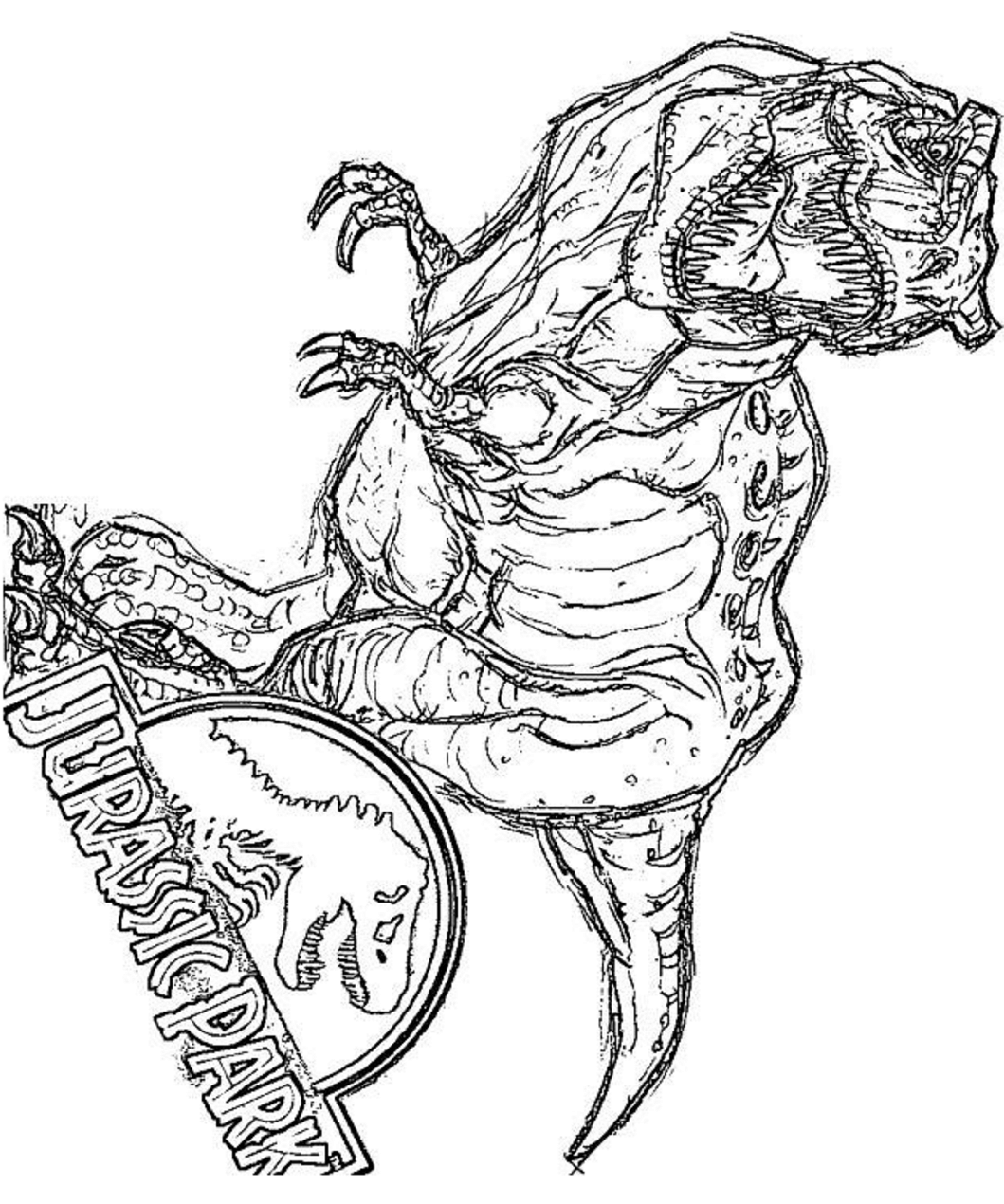 T Rex Jurassic World Coloring Page