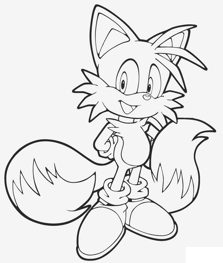 Tails Smiling Coloring Page