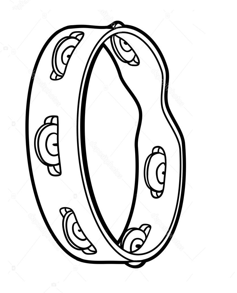 Tambourine Coloring Page