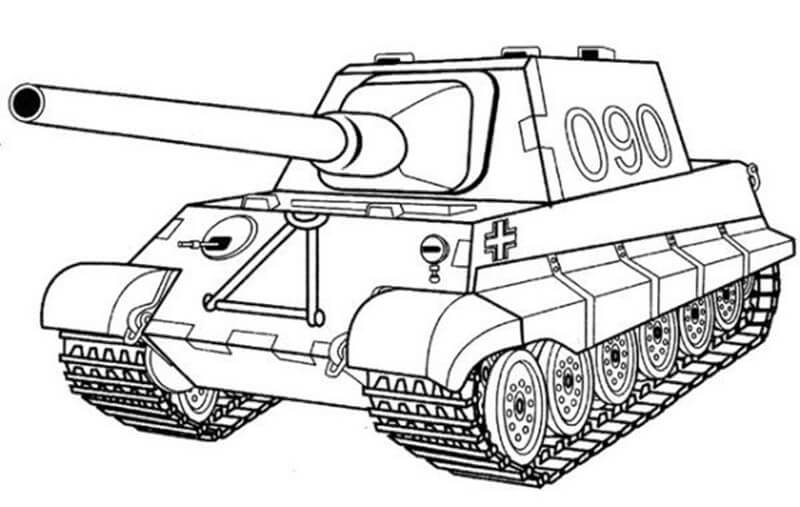 Tank Number 090 Coloring Page