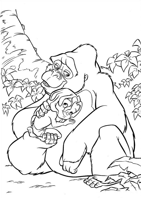 Tarzans – Kala and Tarzan bond Coloring Page