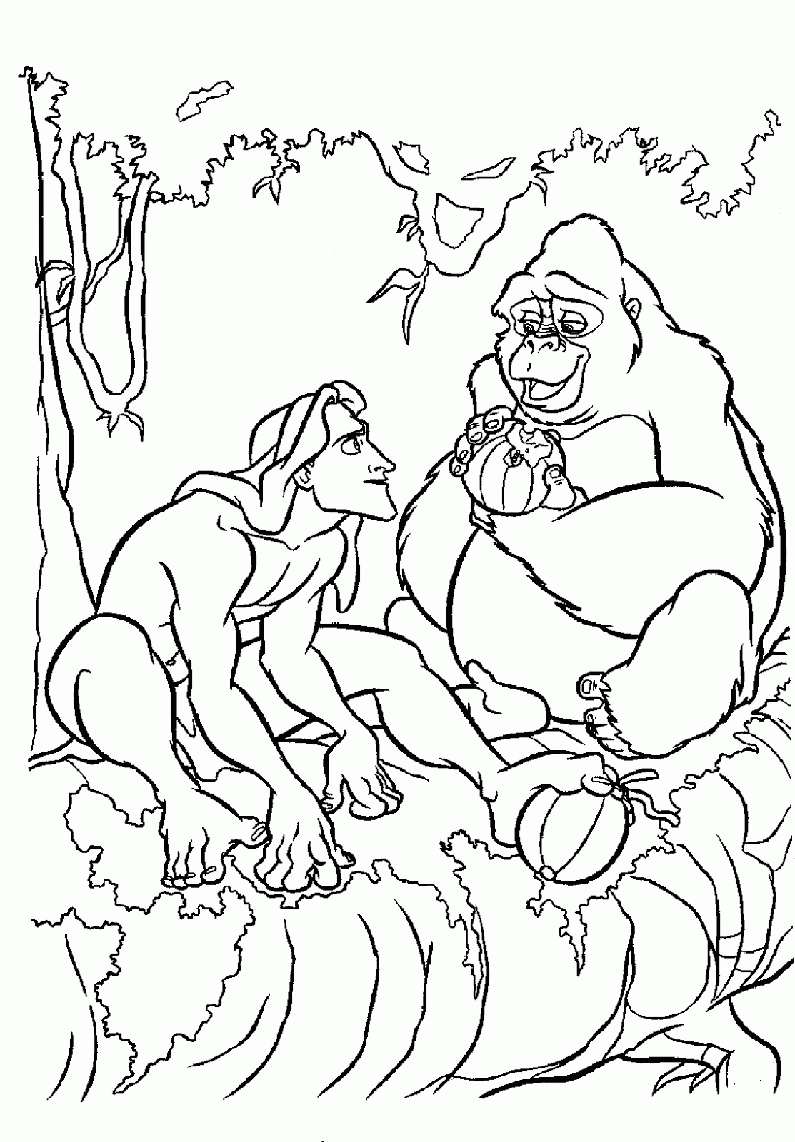 Tarzans – Tarzan and Kala Coloring Page