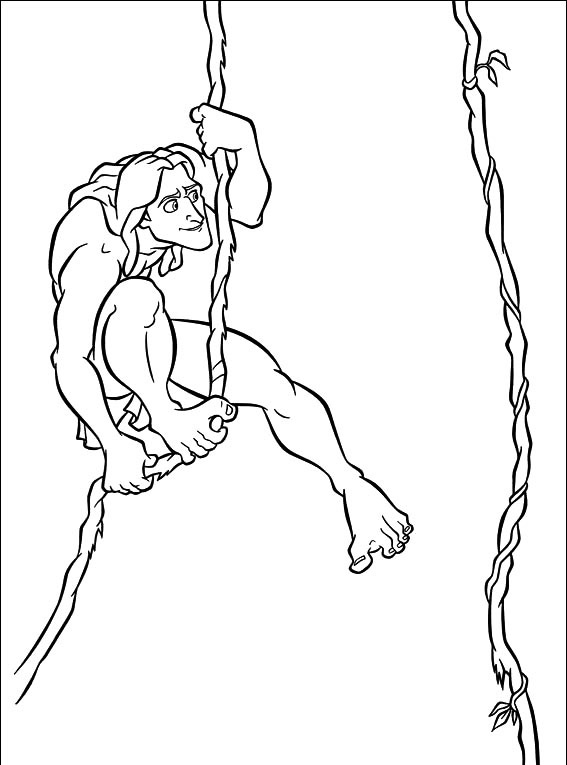 Tarzans – Tarzan swings Coloring Page