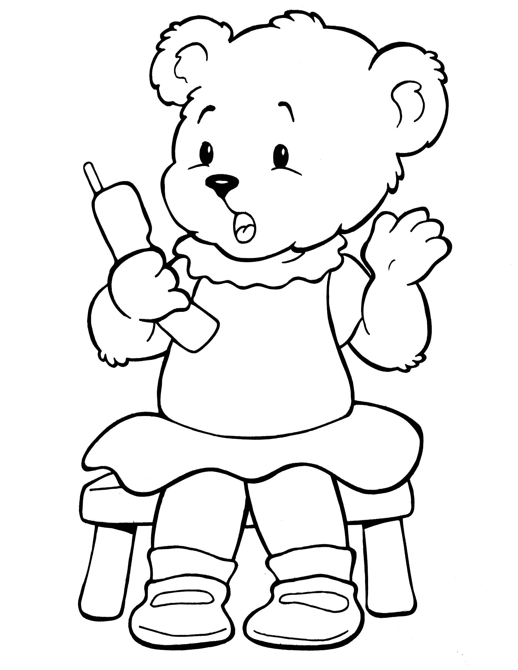 Teddy Bear On The Phone