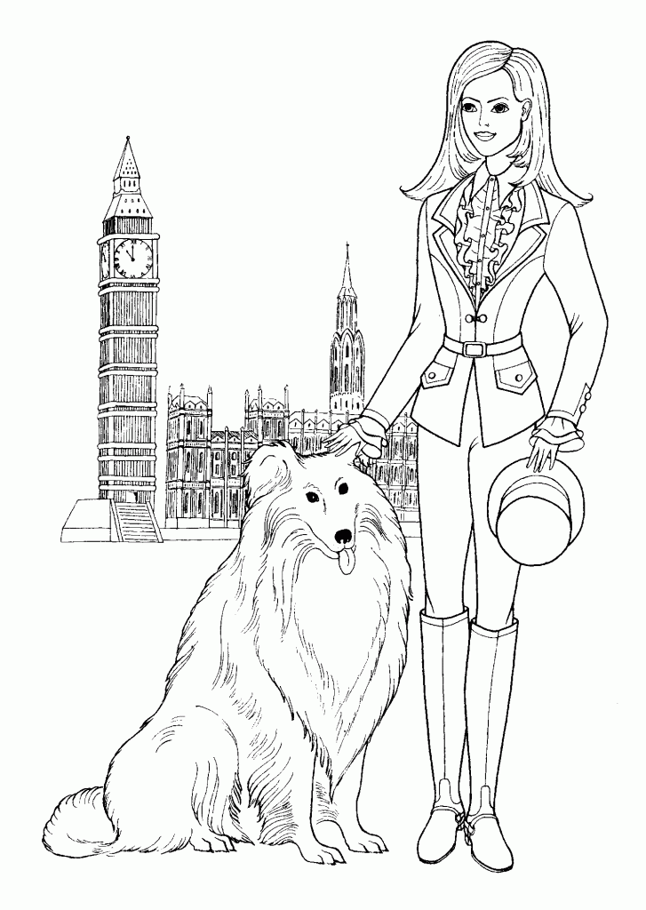 Teenager Girl In London Coloring Page