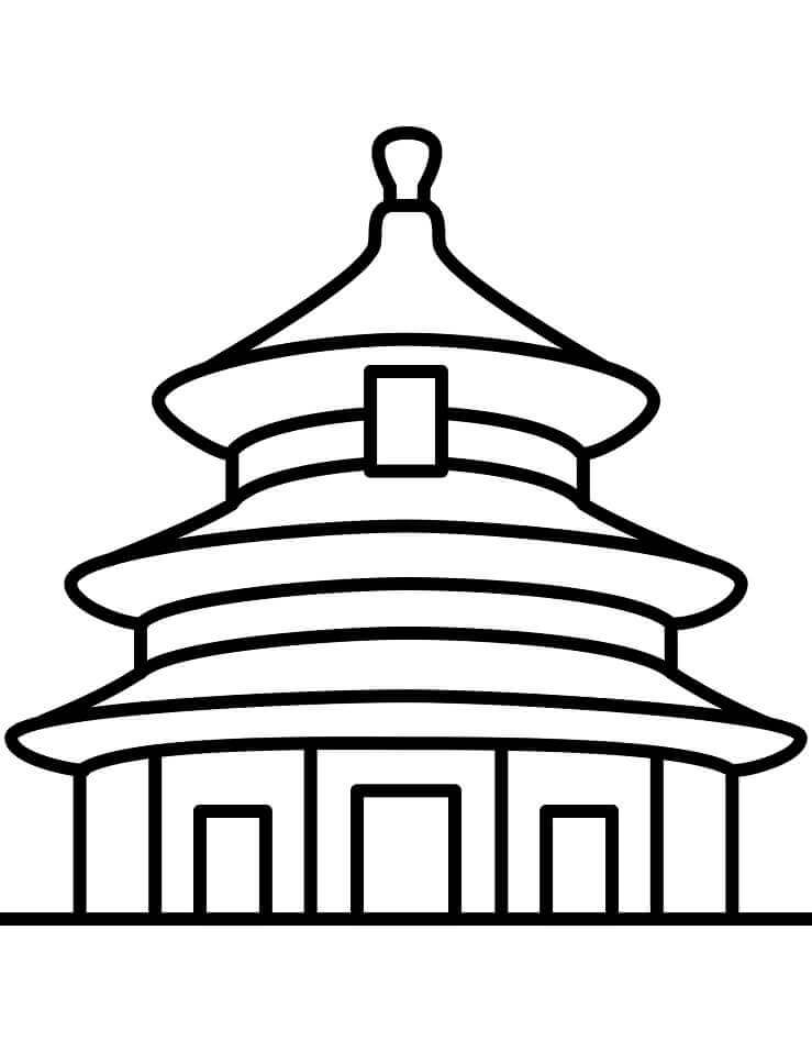Temple of Heaven in Beijing Coloring Page