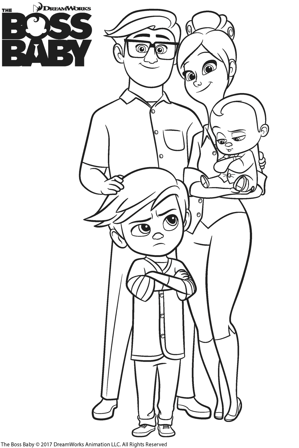 Templeton Family From The Boss Baby Coloring Page