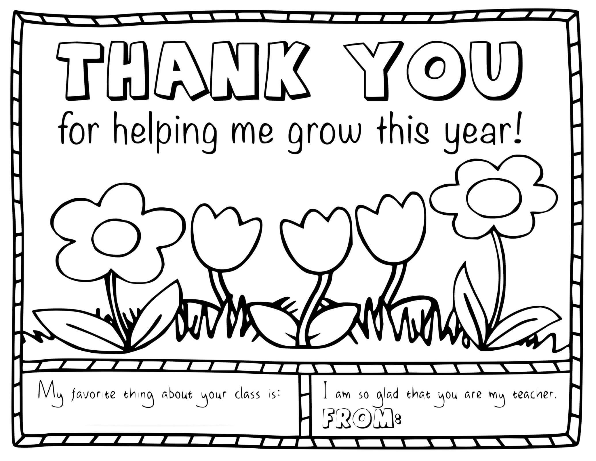 Thank You Teacher For Helping Me Grow This Year