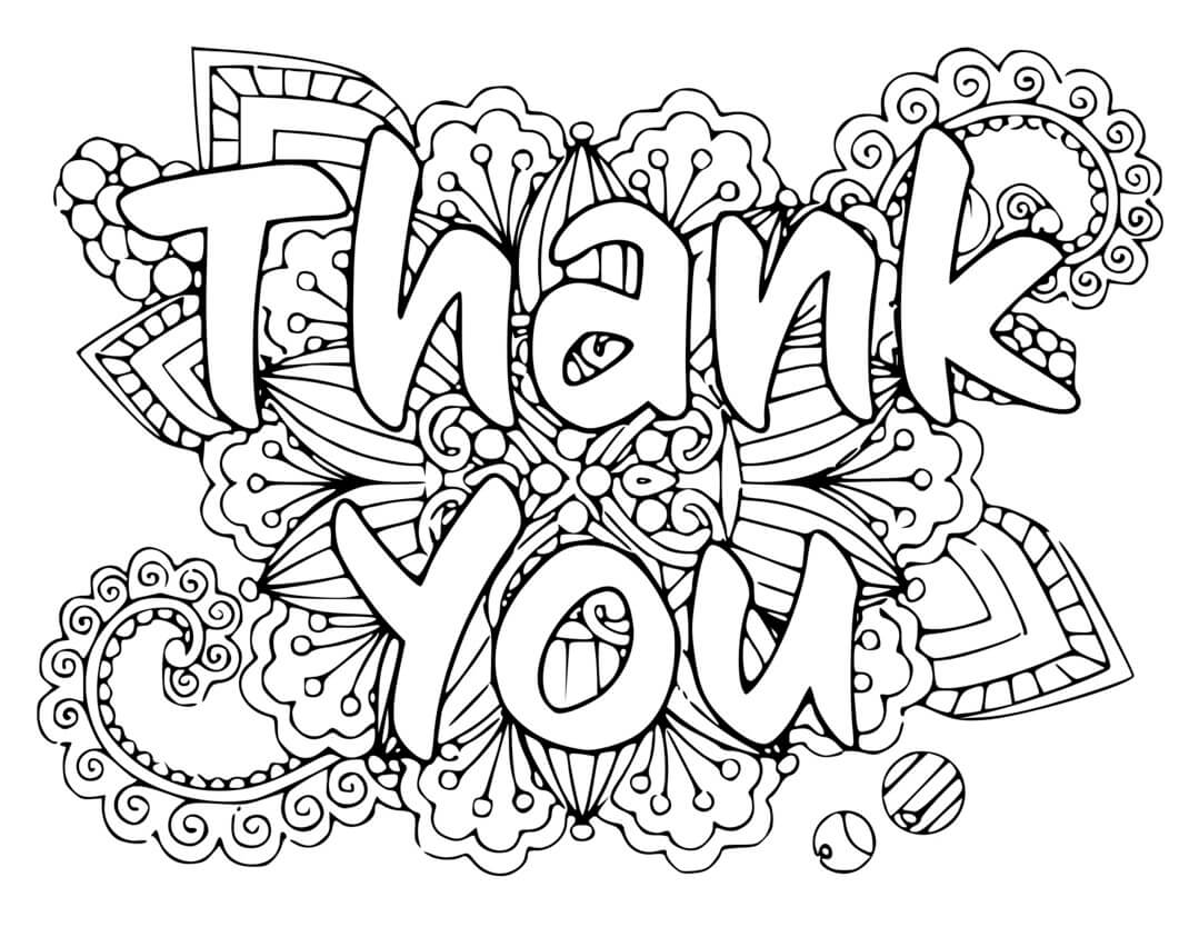 Thank You With Large Floral Design