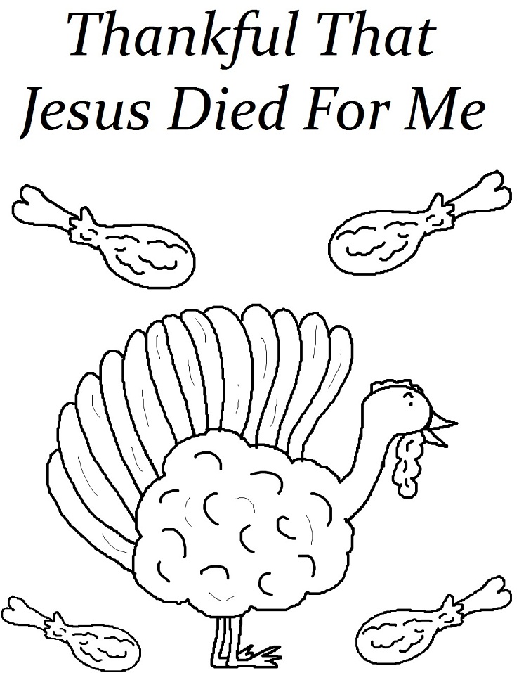 Thankful That Jesus Died for Me Coloring Page