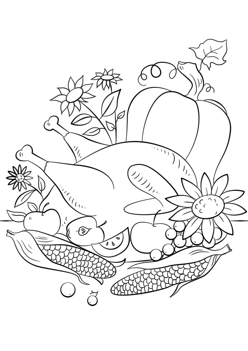 Thanksgiving Food Coloring Page