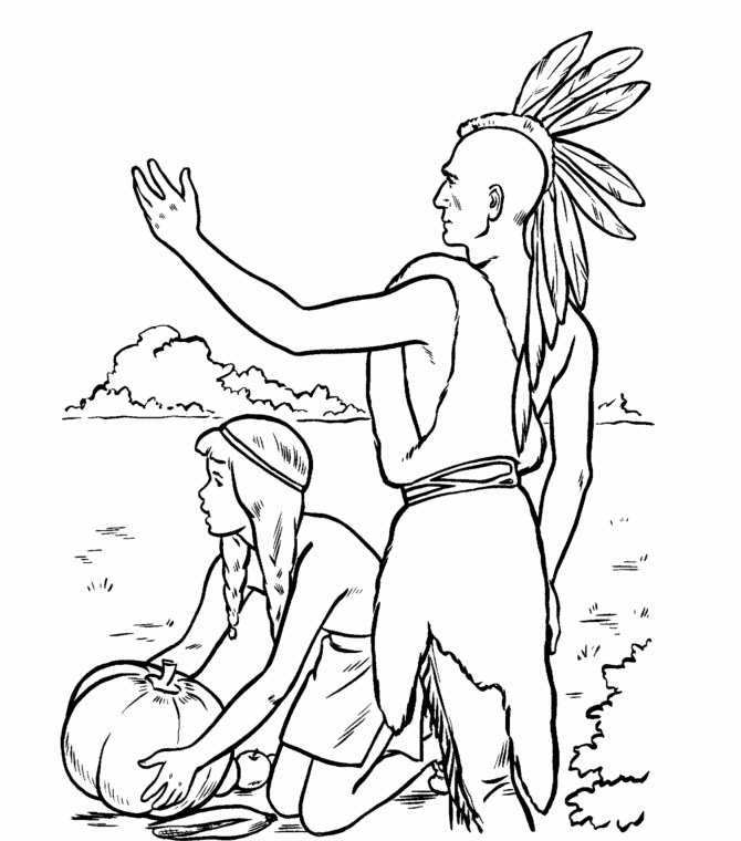 Thanksgiving S Of Native Americans Indians356d Coloring Page