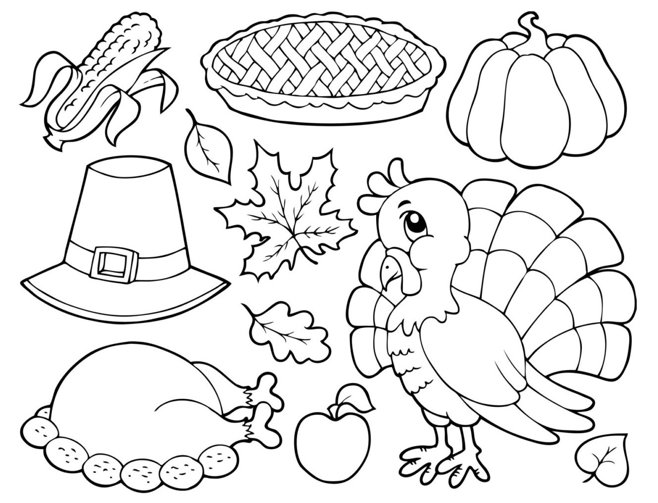 Thanksgiving Table Kids Coloring Page