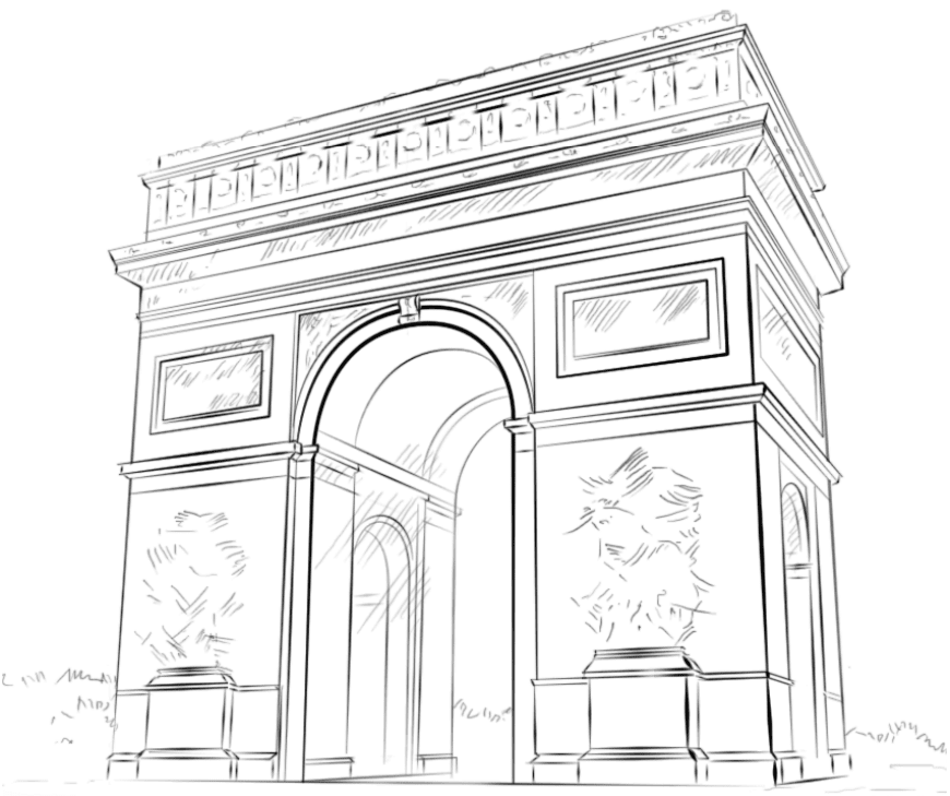 The Arc de Triomphe Coloring Page
