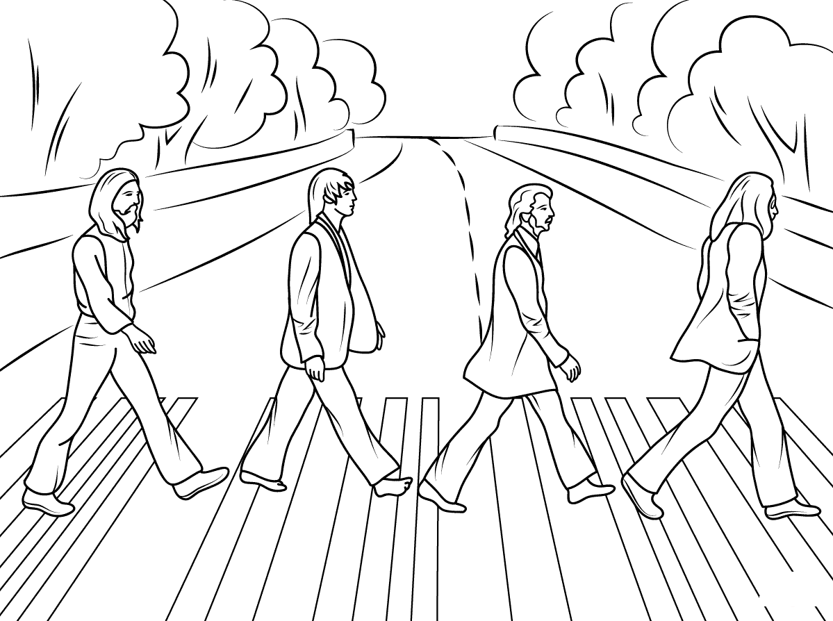 The Beatles Abbey Road Celebritys Coloring Page