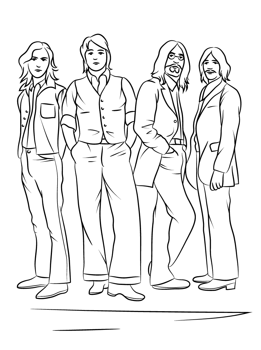 The Beatles Celebritys Coloring Page