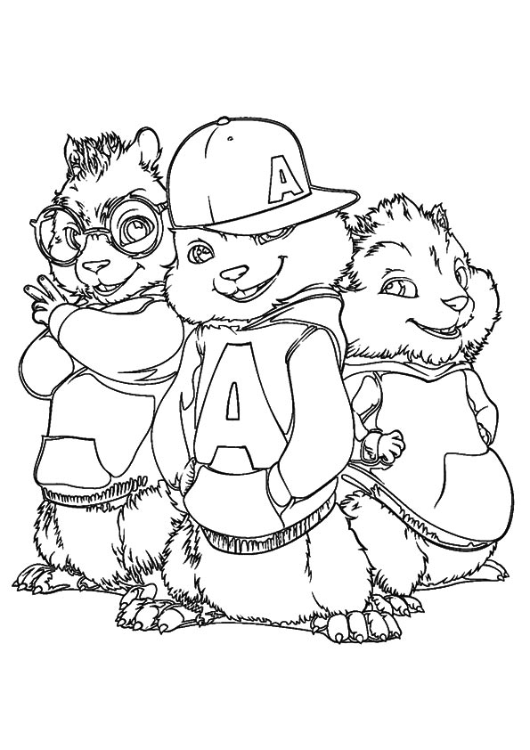 The Chipmunks Cap Coloring Page