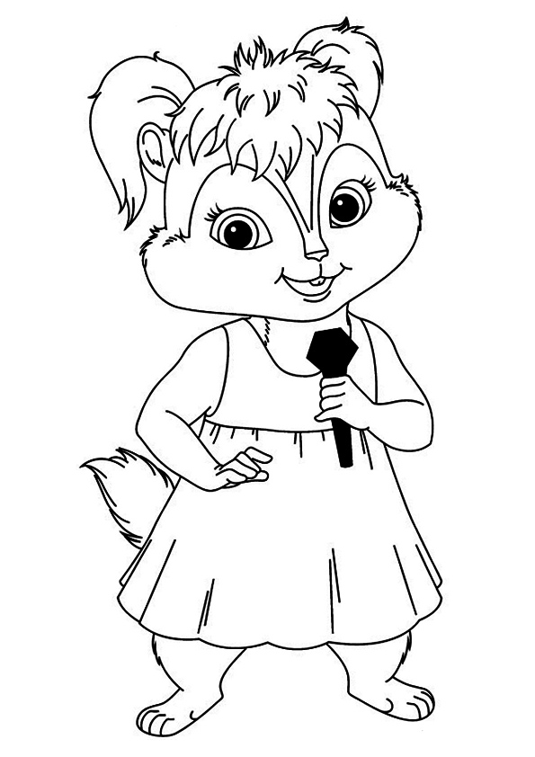 The Chipmunks Singing Coloring Page