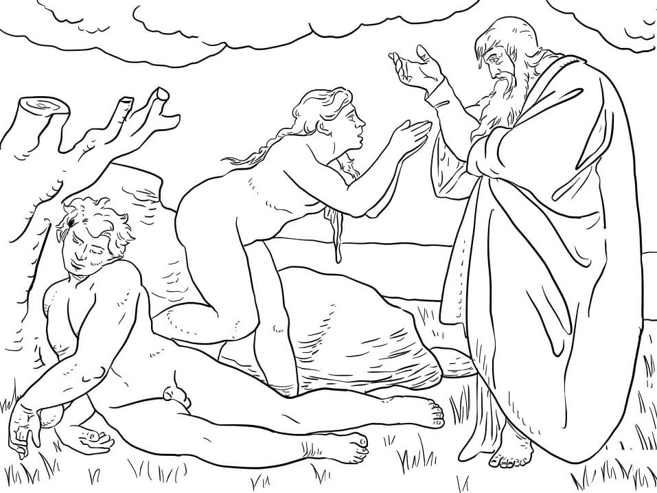 The Creation of Eve Coloring Page