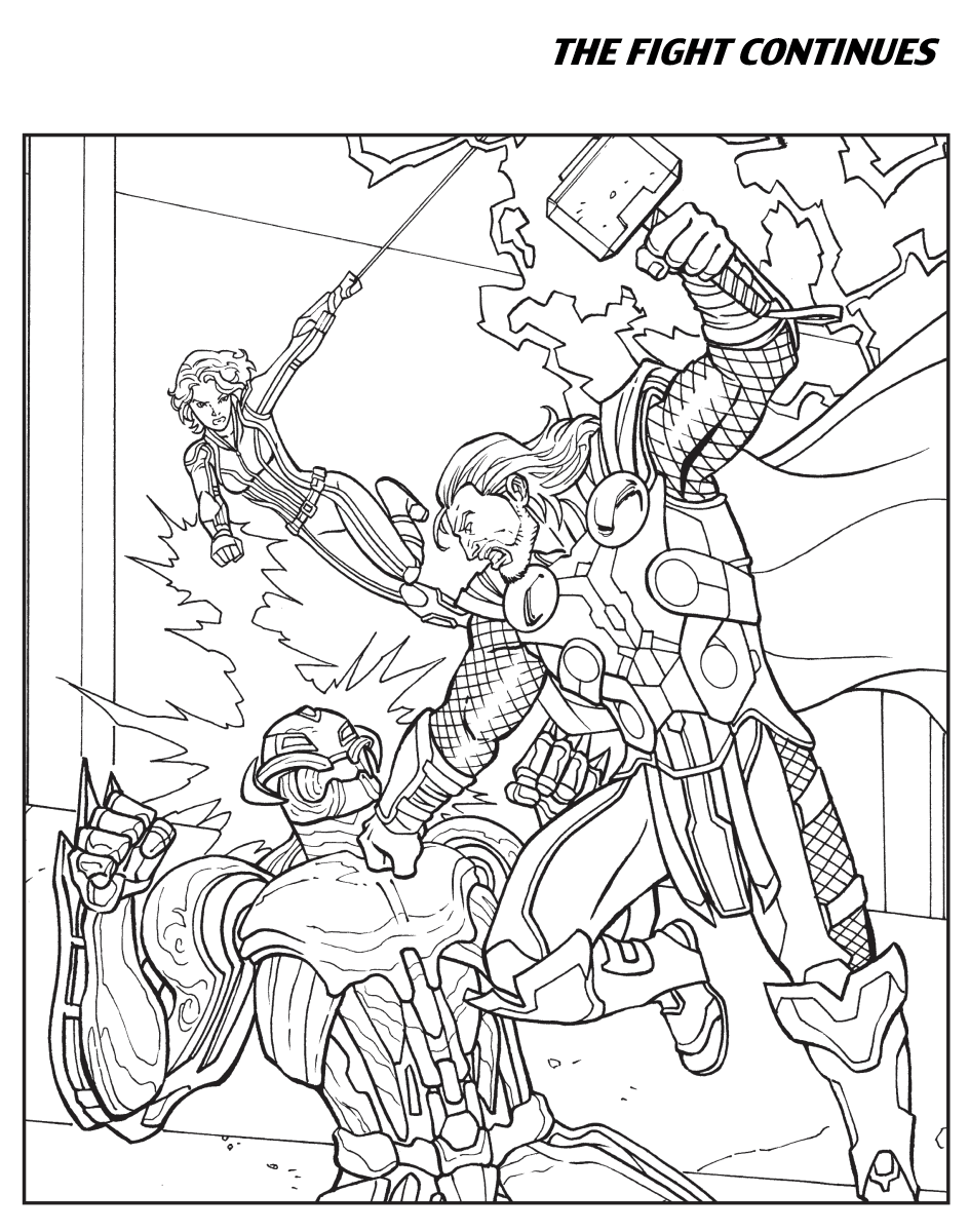 The Fight Continues Avengers Coloring Page