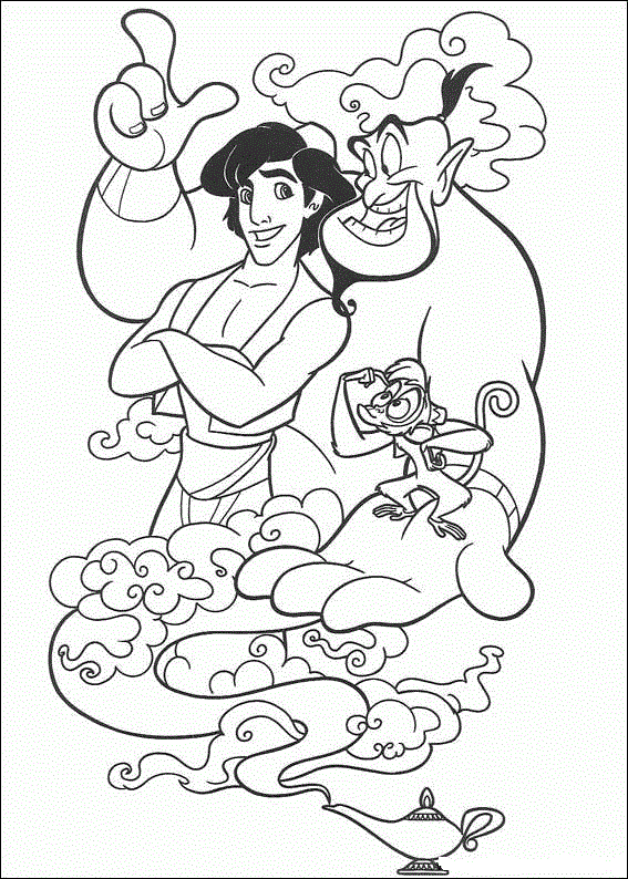 The Genie And Friends Disney Coloring Pages0fbf