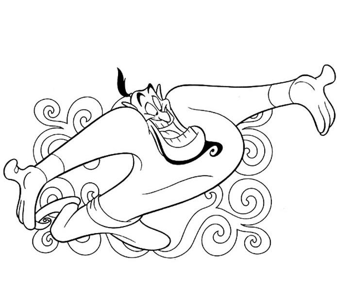 The Genie From The Magic Lamp Disney Coloring Pagese4d4